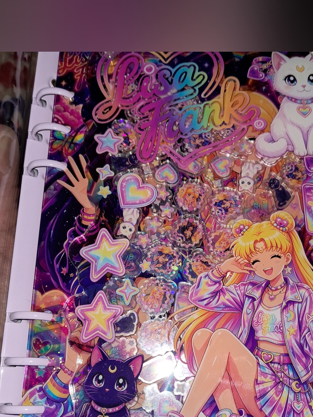 New! A5 Size Lisa Frank Sailor Moon Acrylic Shaker Notebook With paper